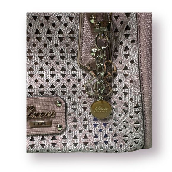 Guess Pink Bohochic Handbag w Charm and Carrying Case - Picture 7 of 9